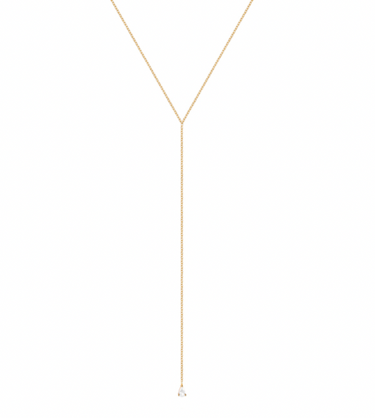 Mini Pear Lariat Necklace