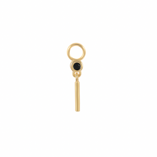 Black Circle Bar Charm