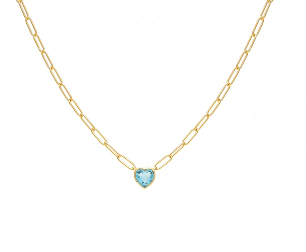 Crystal Heart Chained Necklace