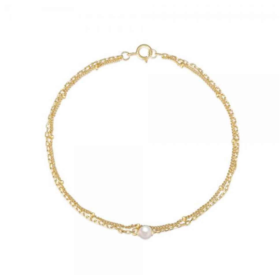 Pearl Double Chain Bracelet