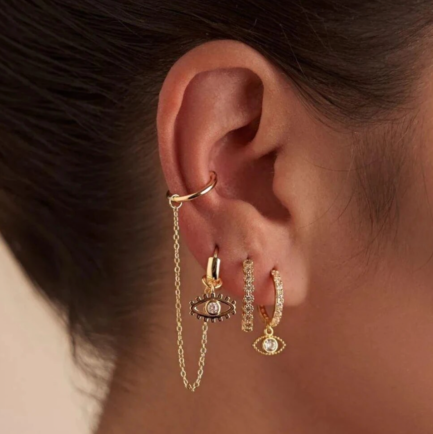 Pavé Sparkling Eye Hoops