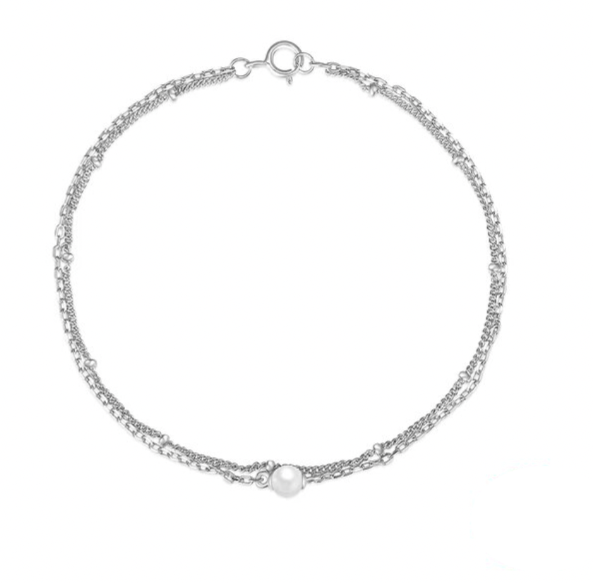 Pearl Double Chain Bracelet