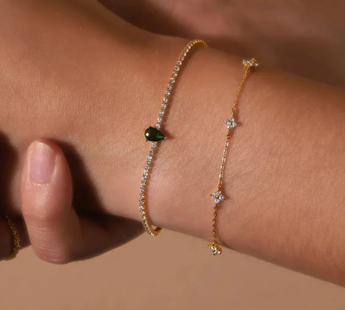 Emerald Pear Tennis Bracelet