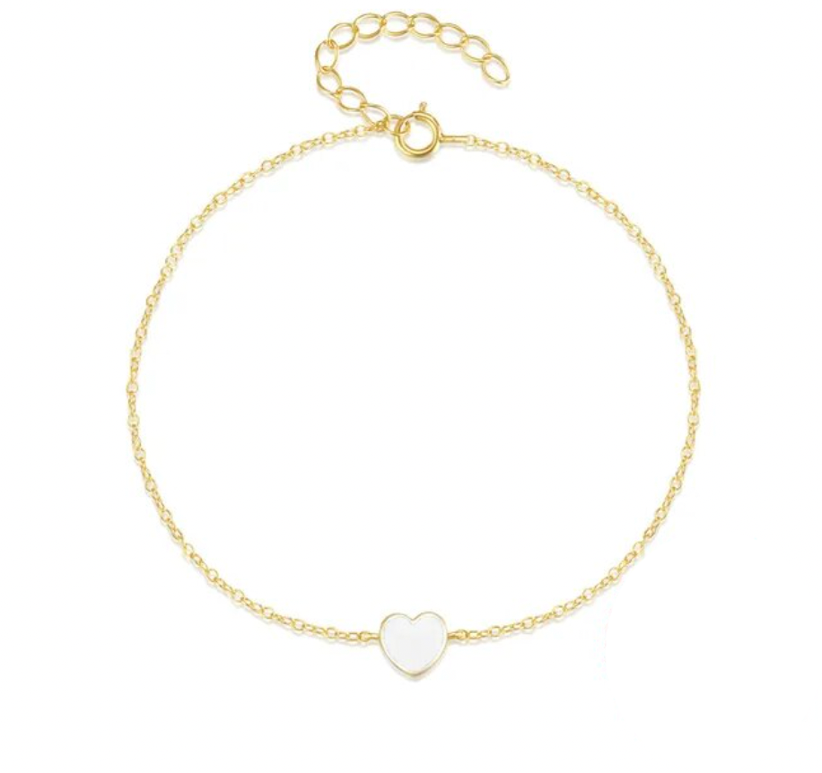 Enamel Heart Bracelet