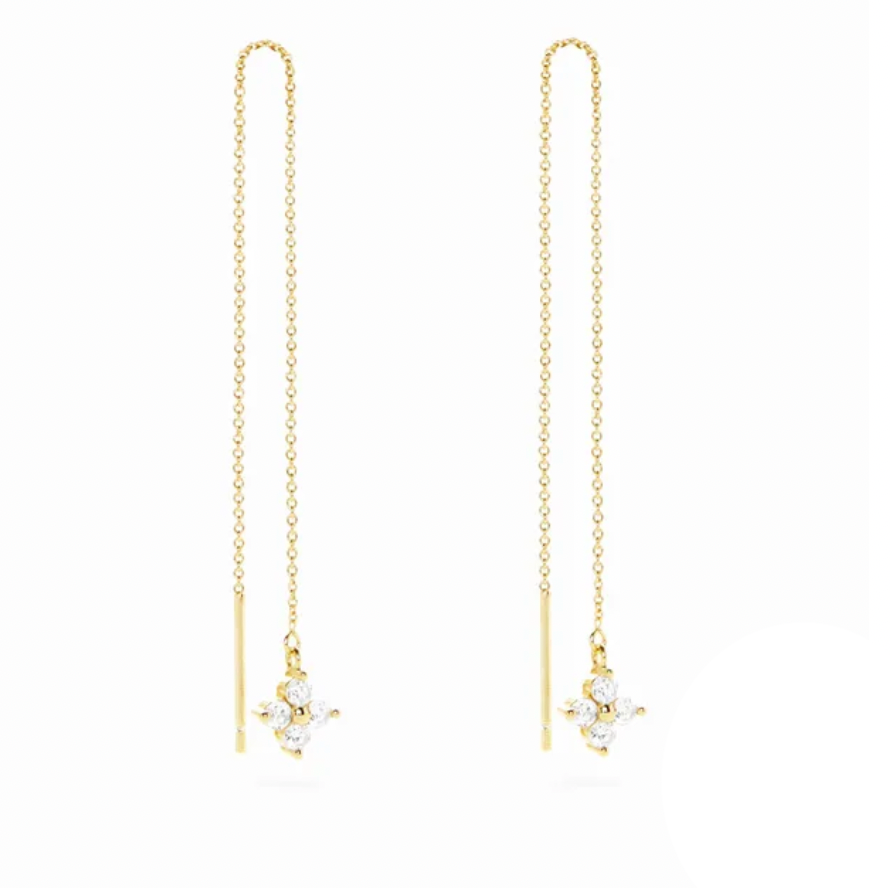 Four Petals Threader Earring