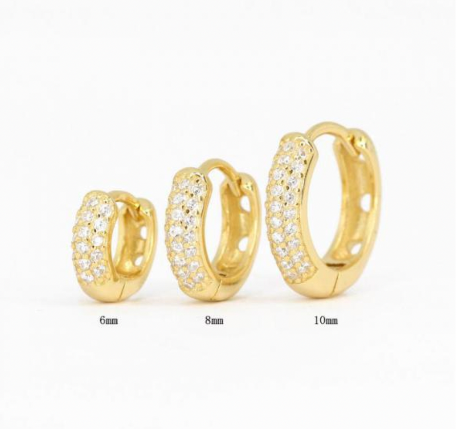 Thick Pavé Hoops