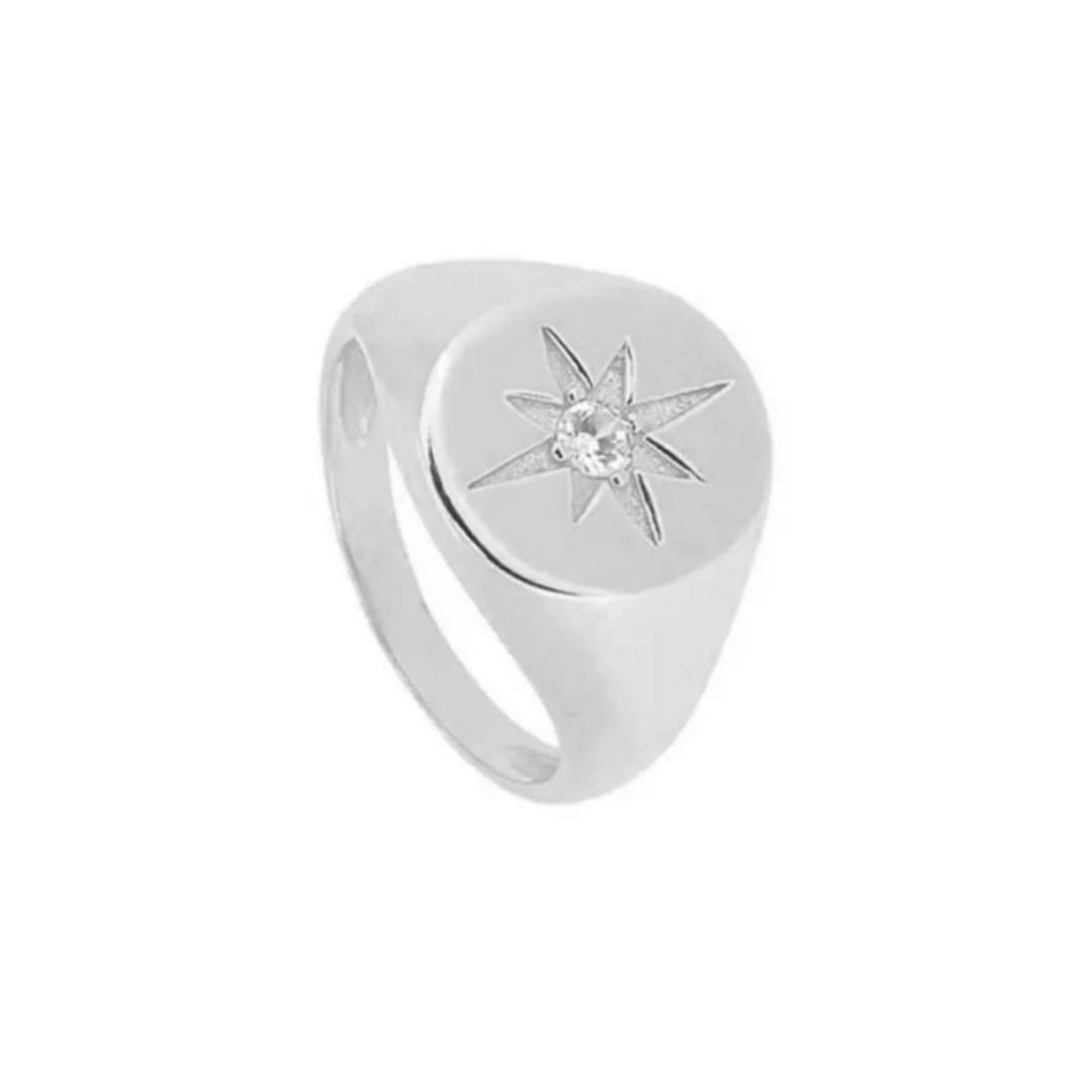Comet Star Signet Ring