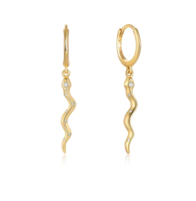 Dangling Slithering Snake Hoops