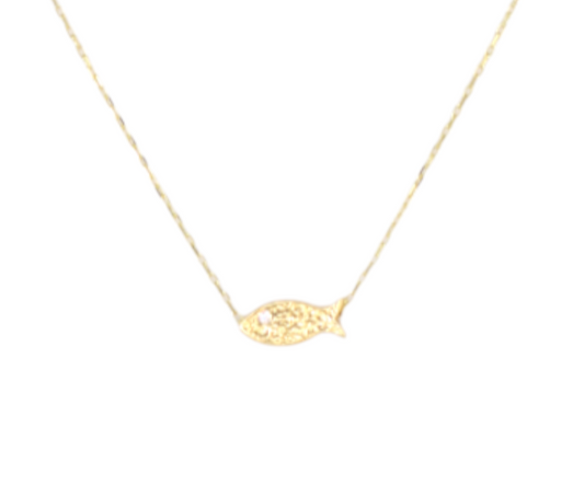 Textured Fish Necklace