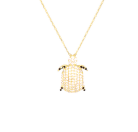 Pavé Turtle Necklace
