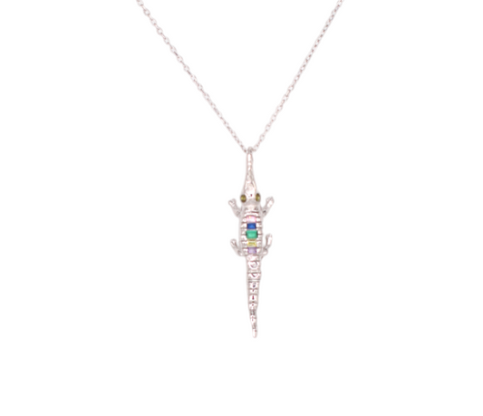 Pavé Crocodile Necklace