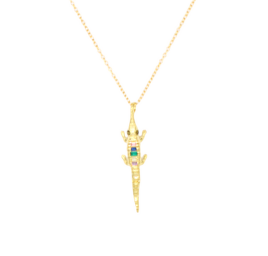 Pavé Crocodile Necklace