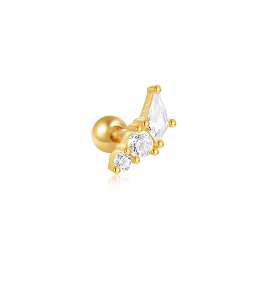 Rhombus Double Circles Stud Earring