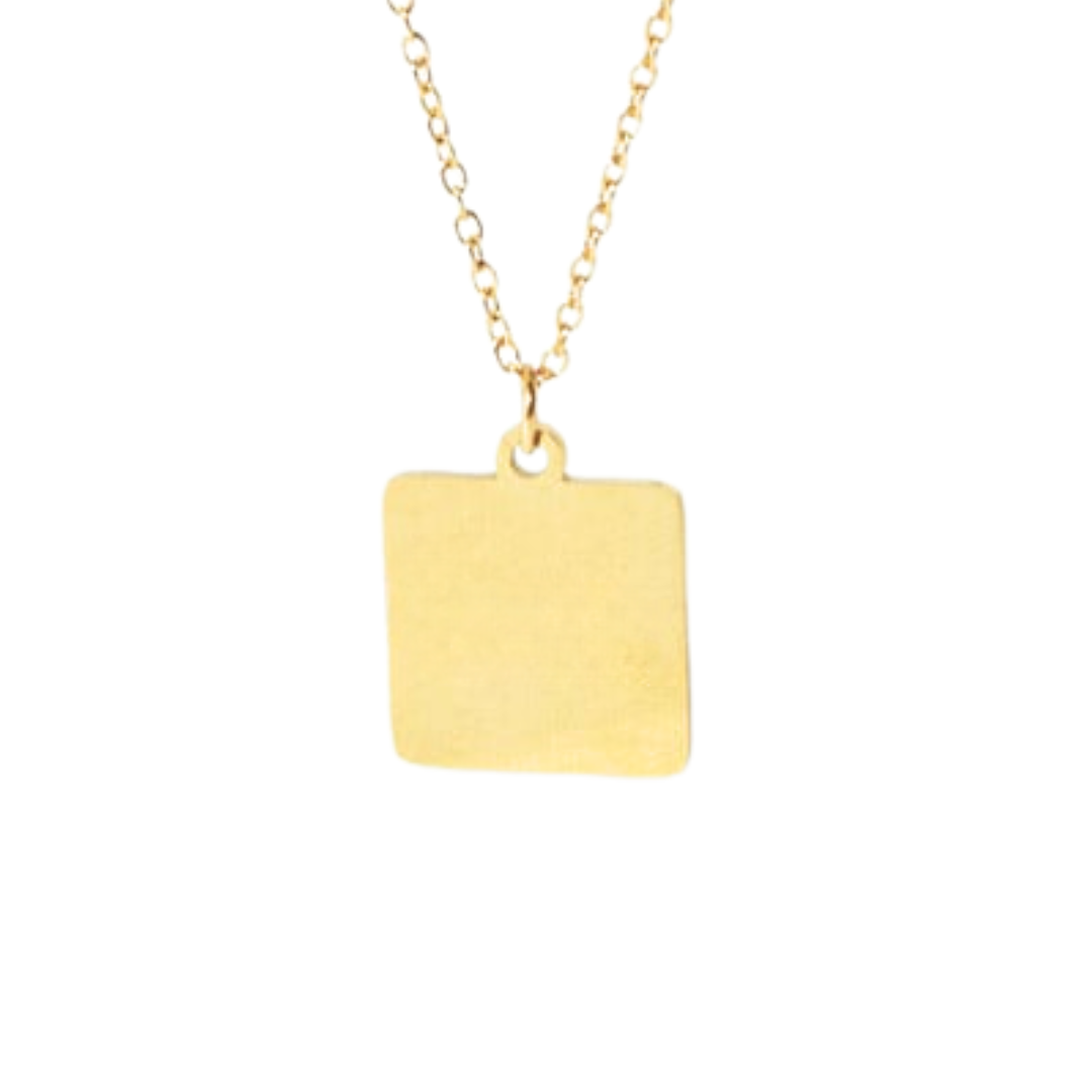 Engravable Square Necklace