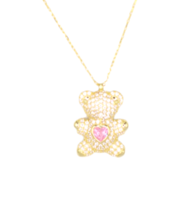 Teddy Heart Pendant Necklace