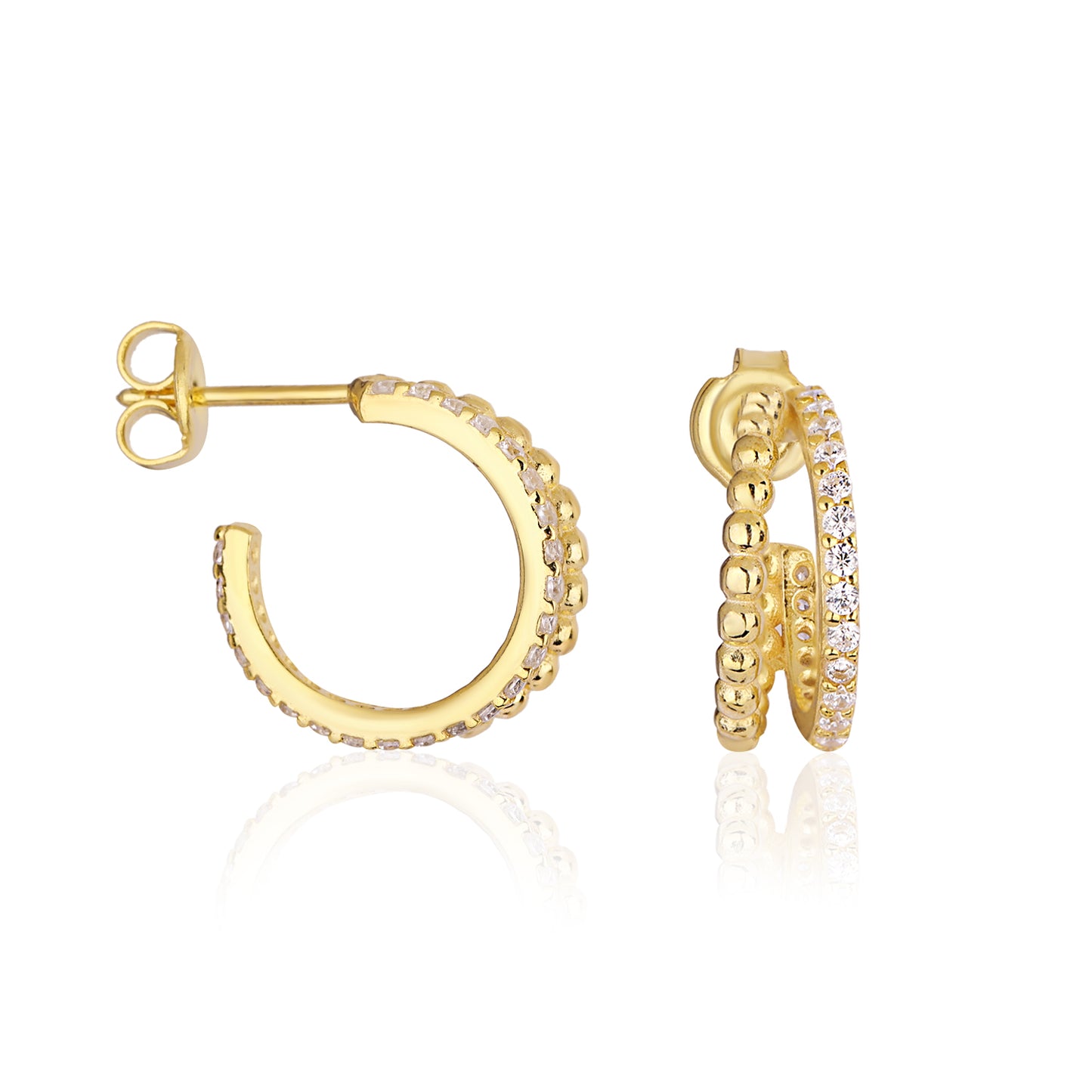 Pavé Double Hoops