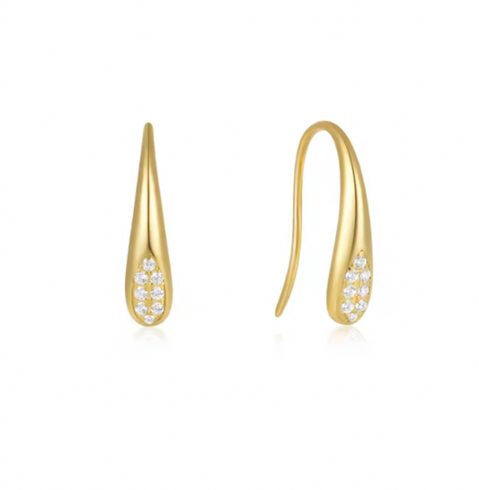 Long Bold Teardrop with Sparkles Earring