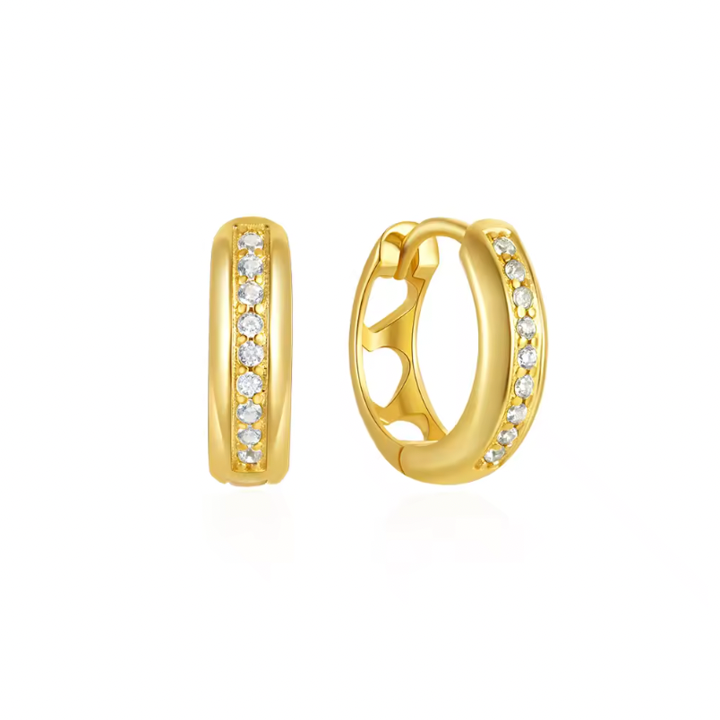 Pavê Line Bold Hoops