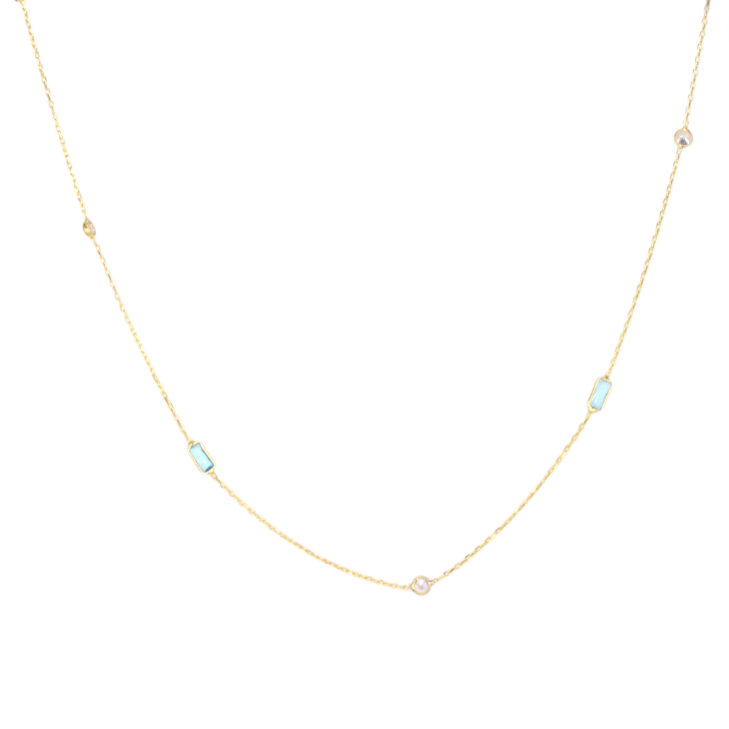 Baguettes Circles Necklace