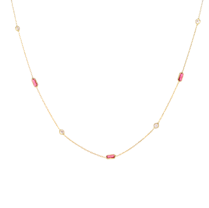 Baguettes Circles Necklace