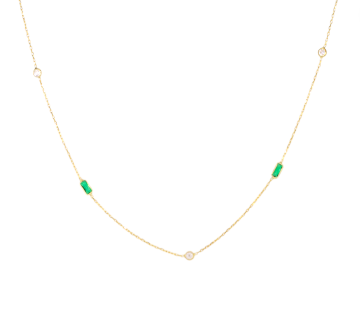 Baguettes Circles Necklace