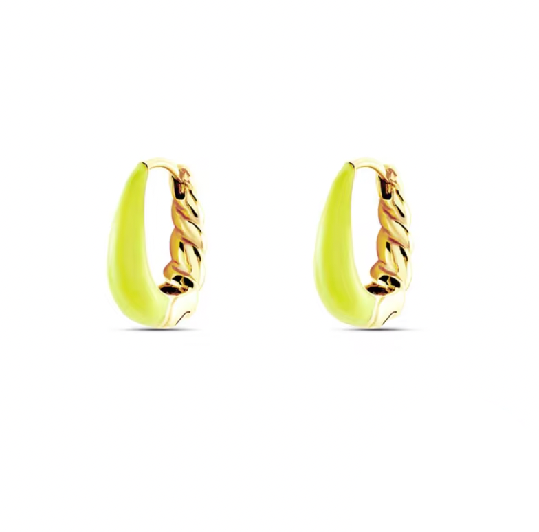 Croissant Twisted Enamel U Hoop