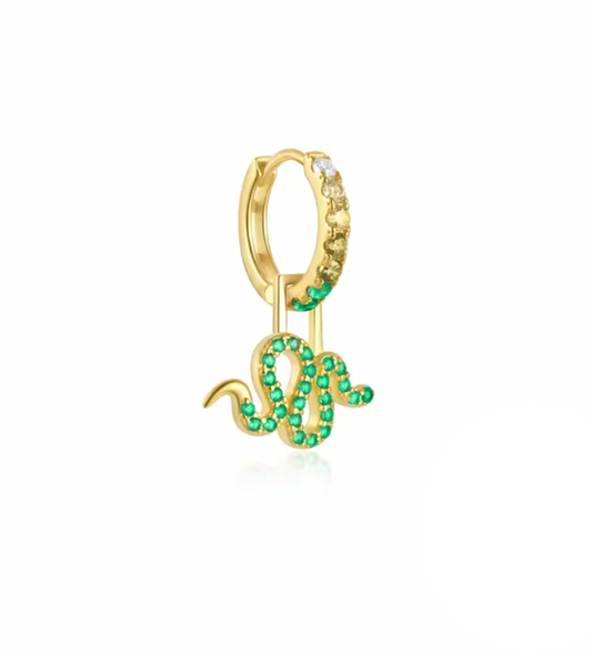 Pavé Green Snake Hoop