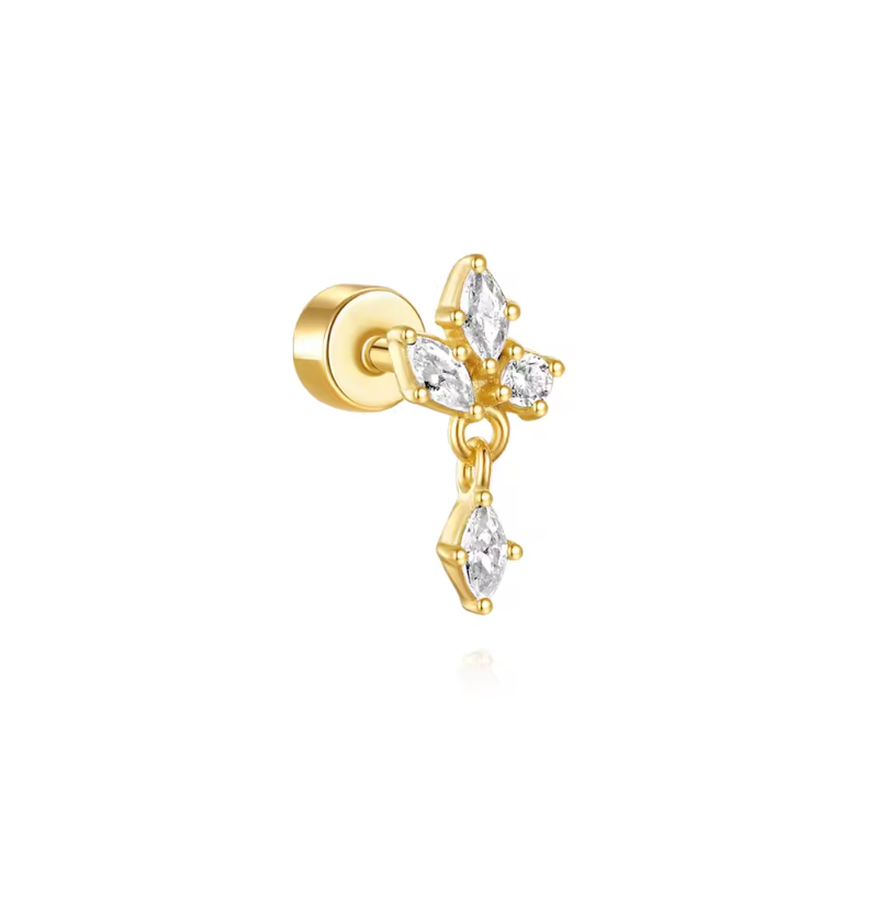 Dangling Marquise Circle Stud Earring