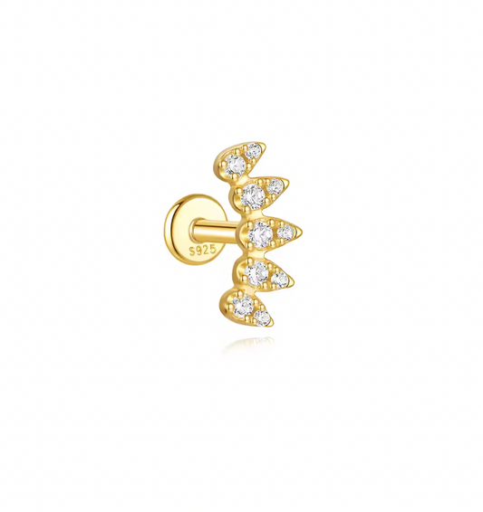 Multi Pears Curved Stud Earring