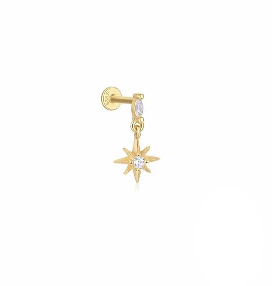 Marquise with Dangling North Star Stud Earring
