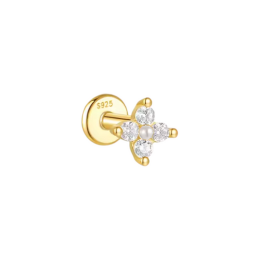 Flower Pearl Stud