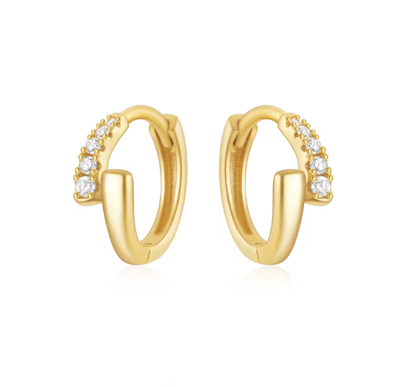Pavé Bold Twist Huggie Hoops