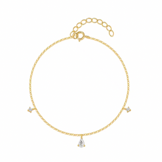 Dangling Pear Double Rhombus Bracelet