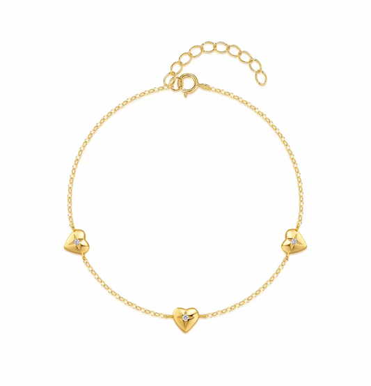 Triple North Star Hearts Bracelet