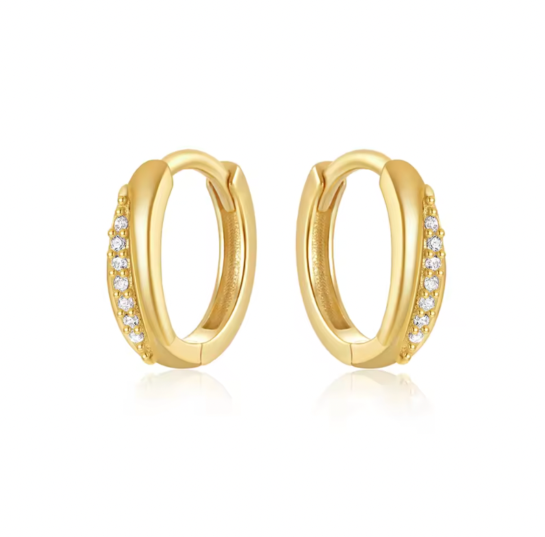 Bold Pavé Huggie Hoops