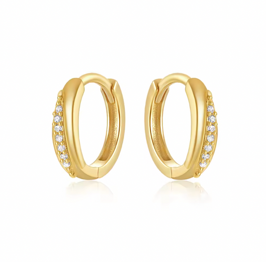 Bold Pavé Huggie Hoops