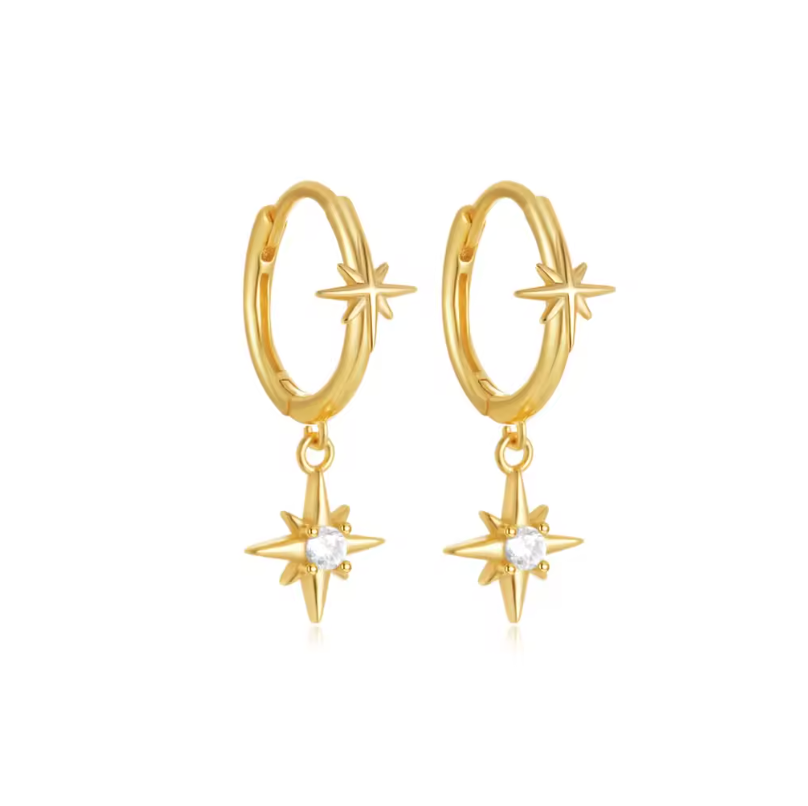 North Stars Dangling Hoops