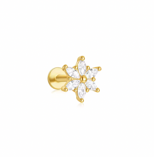 Crystal Flower Stud Earring
