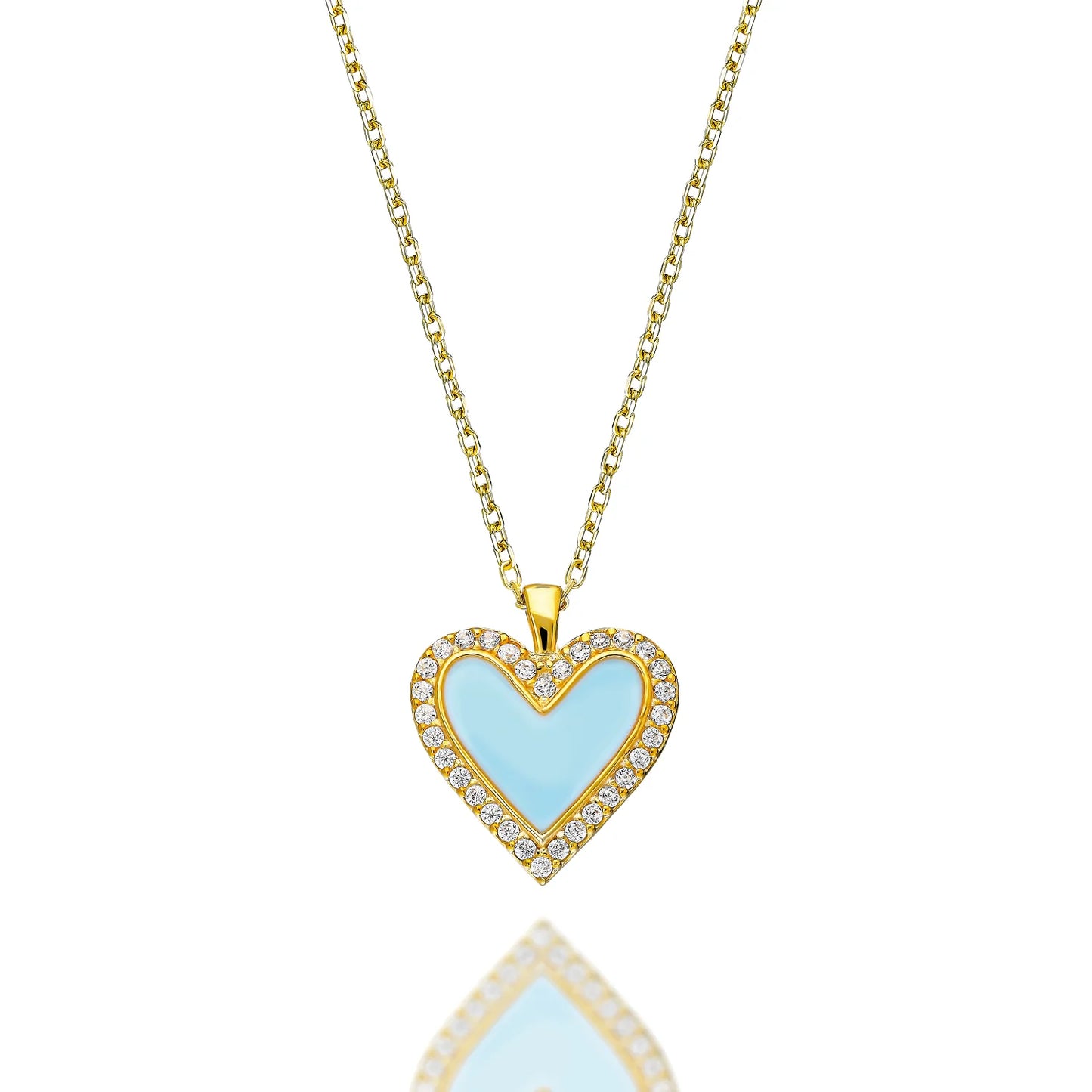 Pavé Enamel Heart Necklace