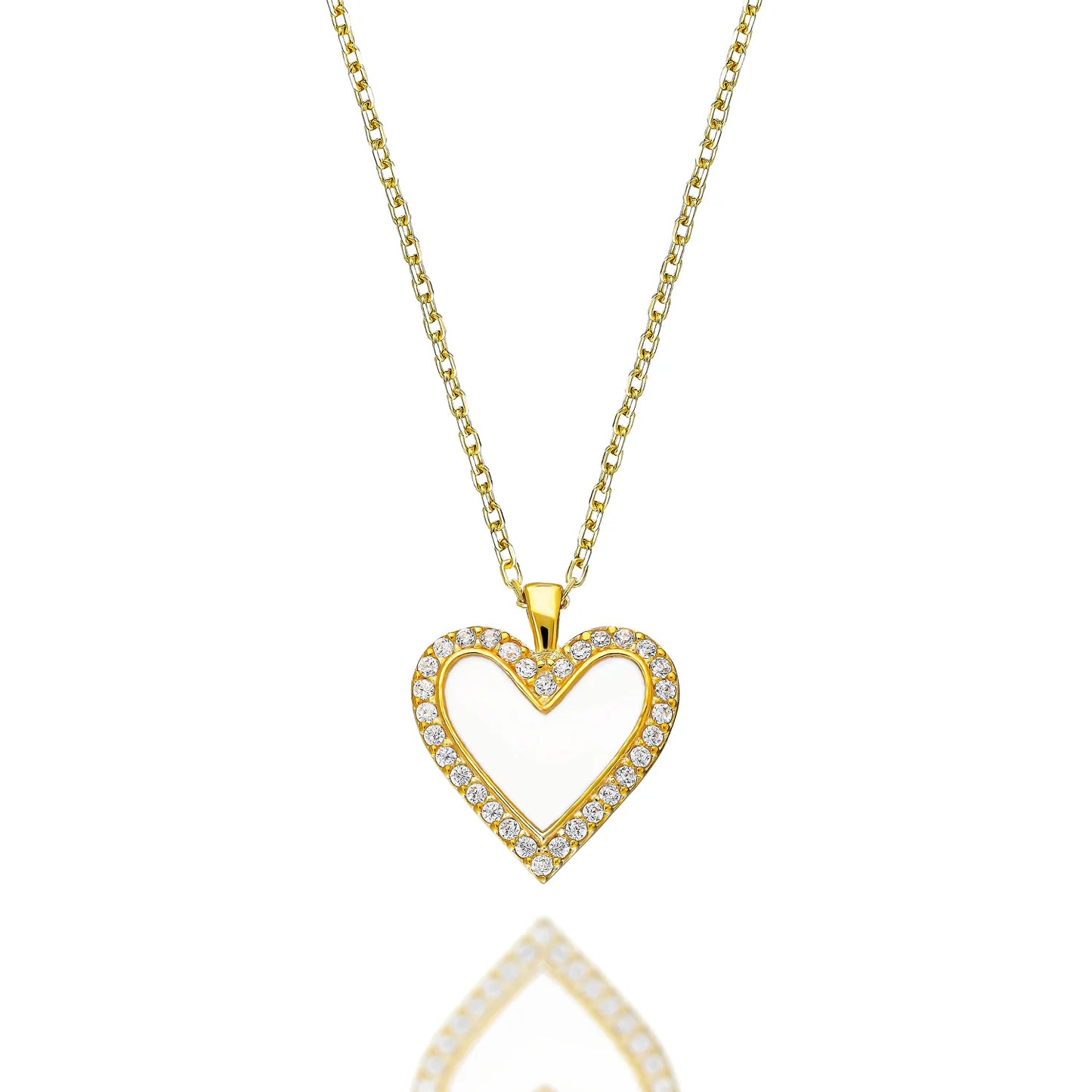 Pavé Enamel Heart Necklace