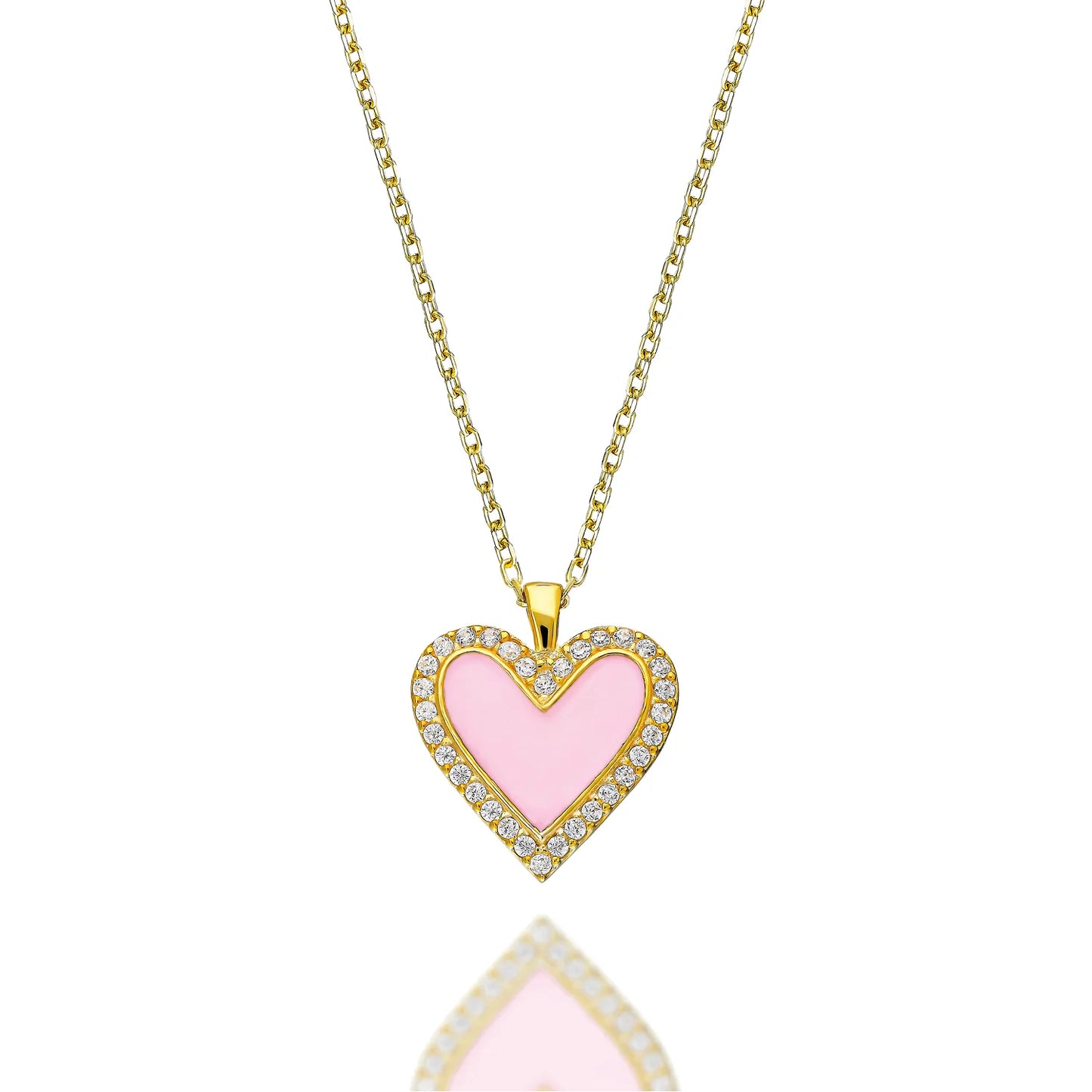 Pavé Enamel Heart Necklace