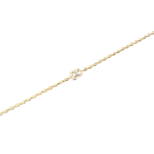 Baguette Crystal Bezel Anklet