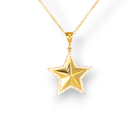 Bold Pavé Star Necklace