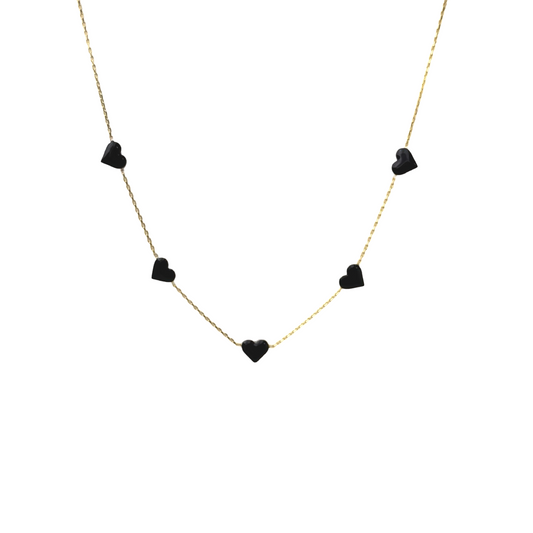 Enamel Multi Hearts Choker