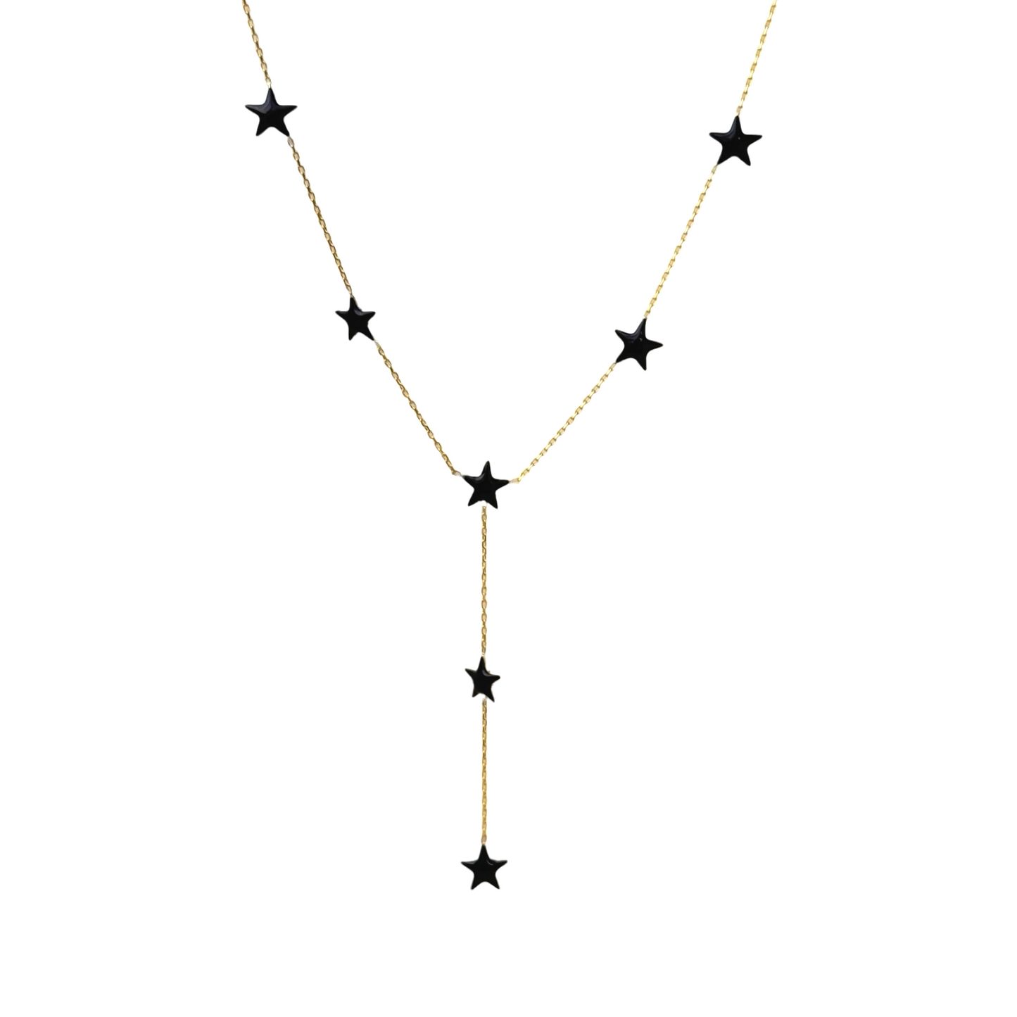 Enamel Multi Stars Lariat Necklace