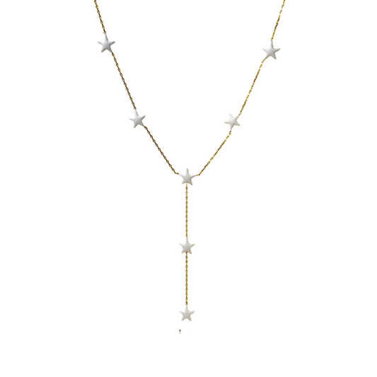 Enamel Multi Stars Lariat Necklace