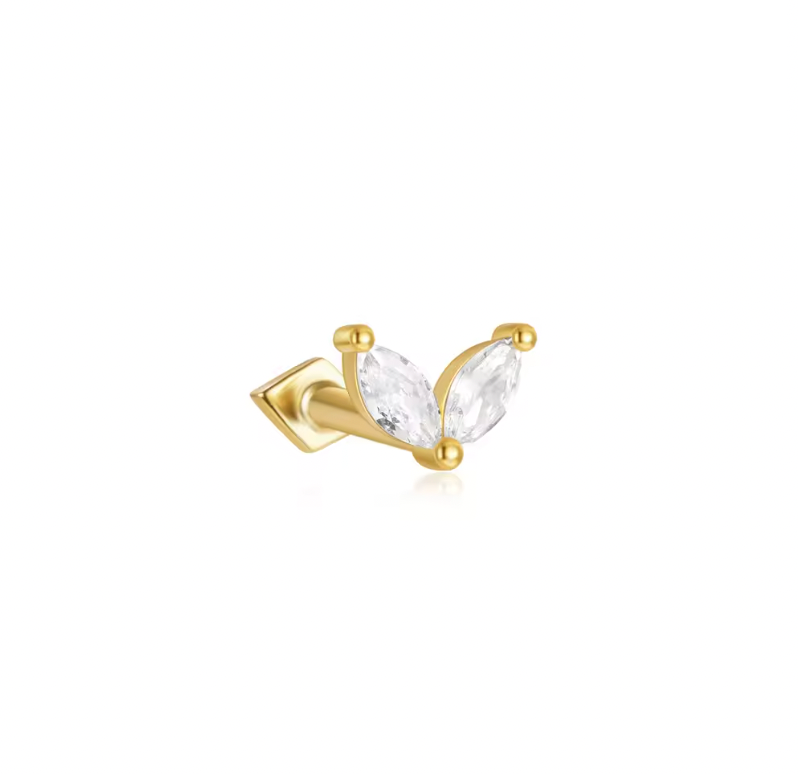 Double Marquise Petals Double Sided Stud