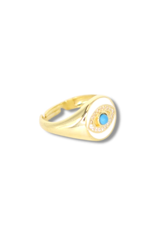 Enamel Eye Signet Ring