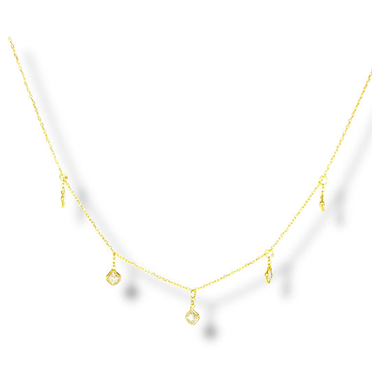 Dangling Crystal Circles Necklace
