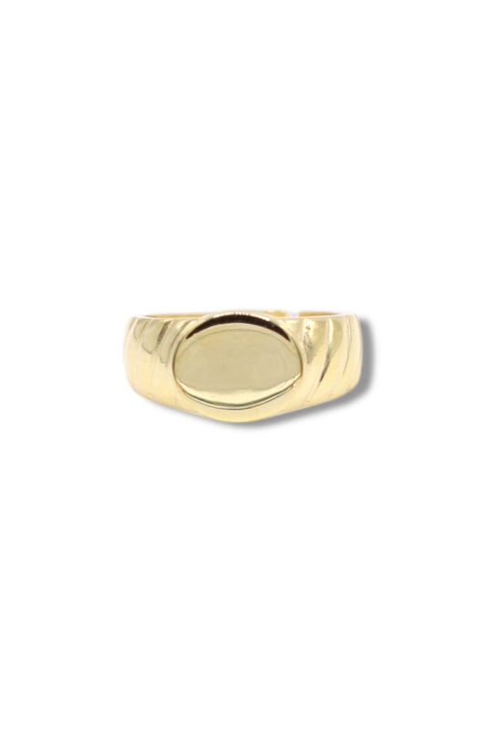 Textured Oval Signet Ring